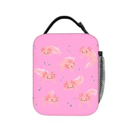 Cute Axolotl Salute Lunch Bag For Girls Print Lunch Box Fashion Picnic Cooler Bag Portable Waterproof Thermal Tote Handbags