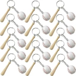 10-100Pcs Sport Baseball Keychains for Car Wooden Charms Keyrings Women Men Handbag Key Chains DIY Accessories