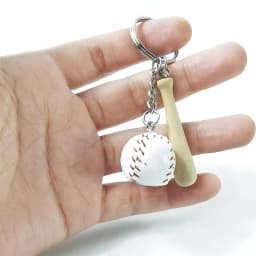 10-100Pcs Sport Baseball Keychains for Car Wooden Charms Keyrings Women Men Handbag Key Chains DIY Accessories