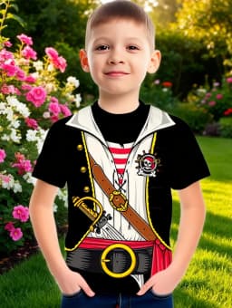 Children's T-Shirt Boy Cool Police Badge Print Fashion Round Neck Short Sleeve Summer Outdoor Sport Perfect Gift T-Shirt for Boy