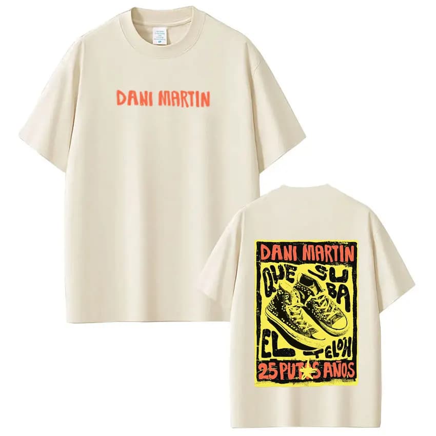 Singer Dani Martín 2026 Tour Graphic T-Shirt Men Women Hip-hop T Shirts Summer Cotton Loose Casual Aesthetic Trendy T-shirts