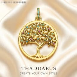 Pendant Colorful Golden Tree New 925 Sterling Silver Fine Jewelry Europe Romantic Accessories Gift For Woman