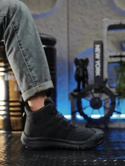Men's high  boots, outdoor sports shoes, anti slip and wear-resistant rotating buckle hiking shoes, men's shoes