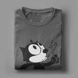 Felixes The Cat Walking T-Shirts for Men Women Fashion 100% Cotton Tees Crew Neck Short Sleeve T Shirt Gift Idea Tops