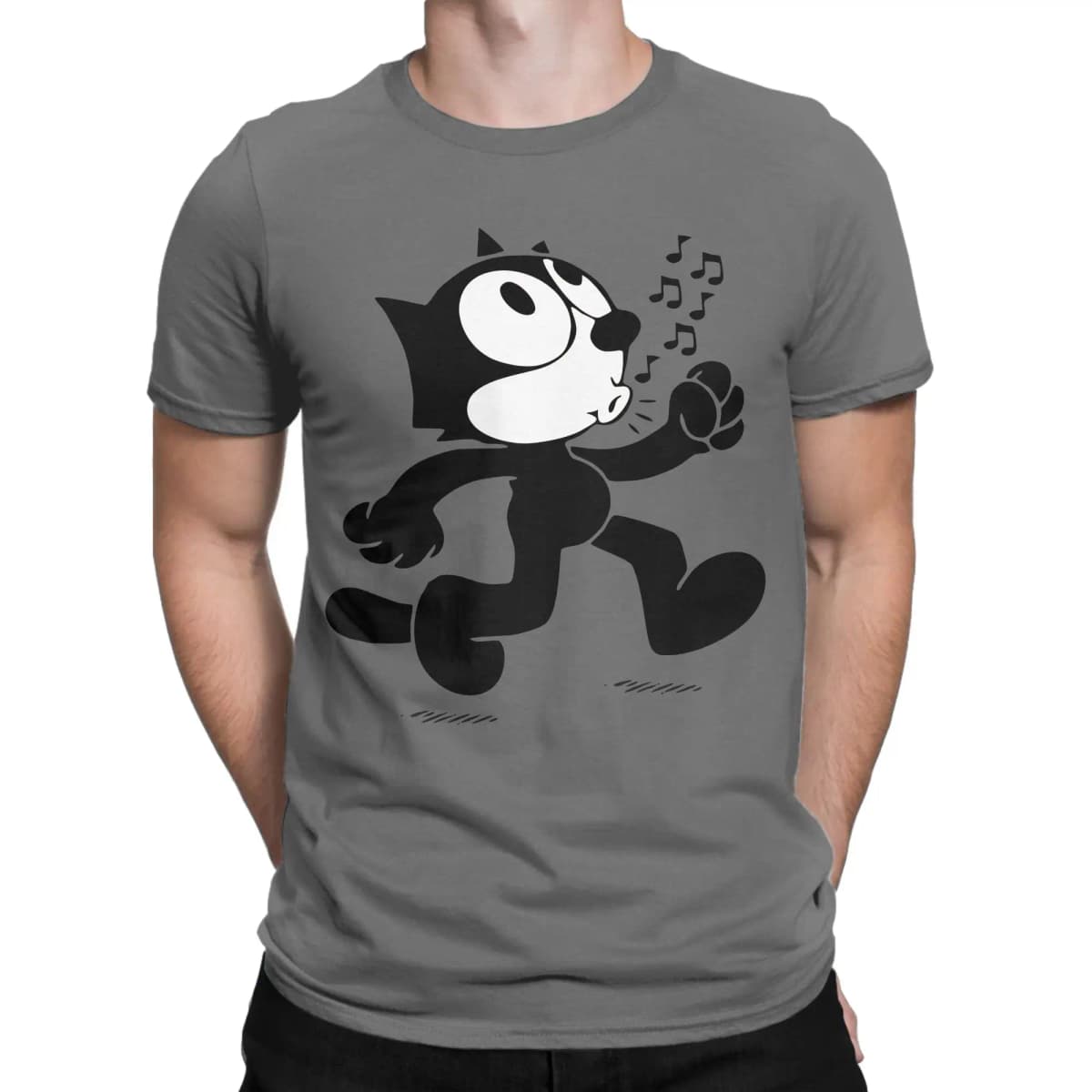Felixes The Cat Walking T-Shirts for Men Women Fashion 100% Cotton Tees Crew Neck Short Sleeve T Shirt Gift Idea Tops