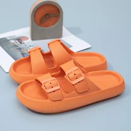 Summer Couple Flip Flops Outdoor Thick Sole Slippers for Women Men Home Sandals with Double Strap