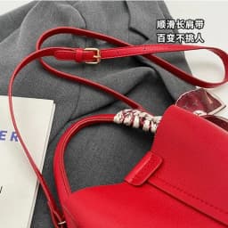 2026 Hot Selling Simplicity High-end Women's Crossbody Red Bag PU Material Versatile Bucket Bag Fashion Handbag Commuting