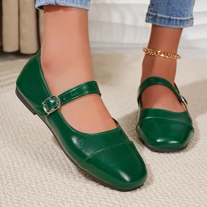 New Spring Fashion Solid Color Women's Mary Jane Shoes 2026 Luxury Round Toe Buckle Loafers Comfortable Office Womens Flat Shoes
