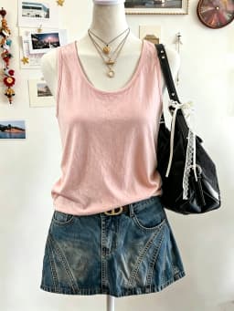 Women Korean Y2K Loose Singlet Soft Summer Casual Tank Top Bottom Sleeveless Street Vest All-Match Breathable Clothes Trendy Tee