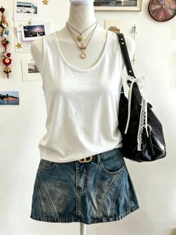 Women Korean Y2K Loose Singlet Soft Summer Casual Tank Top Bottom Sleeveless Street Vest All-Match Breathable Clothes Trendy Tee