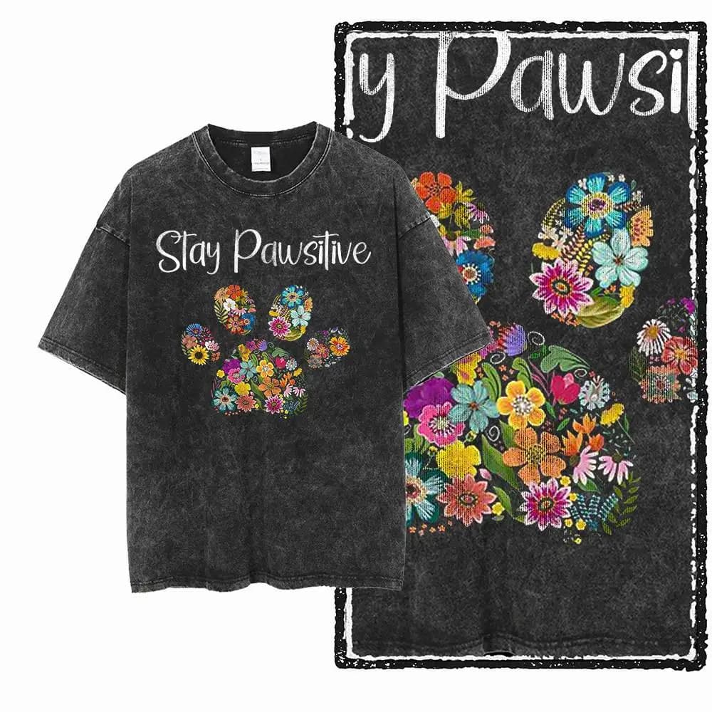 Cool Cotton Cat Printed Retro Washed Distressed Men t-shirt Black Big Size T Shirt For Men Unique Graphic Tshirt Tee G52