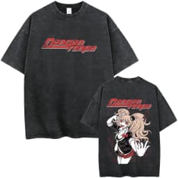 Washed Vintage Anime Danganronpa Moms Against Nagito Komaeda Graphic T-shirts Men Manga Funny Oversized Short Sleeve T Shirts