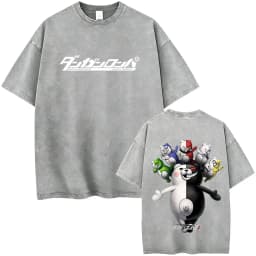 Washed Vintage Anime Danganronpa Moms Against Nagito Komaeda Graphic T-shirts Men Manga Funny Oversized Short Sleeve T Shirts