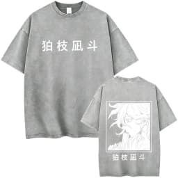 Washed Vintage Anime Danganronpa Moms Against Nagito Komaeda Graphic T-shirts Men Manga Funny Oversized Short Sleeve T Shirts