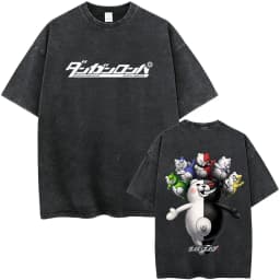 Washed Vintage Anime Danganronpa Moms Against Nagito Komaeda Graphic T-shirts Men Manga Funny Oversized Short Sleeve T Shirts