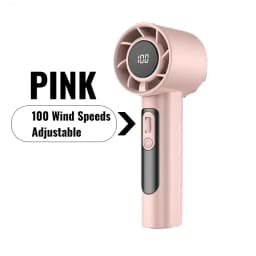 Lenovo Handheld Fan 100 Speeds Adjustable USB Rechargeable Mini Turbo High Speed Cooling Fan for Outdoor Travel Office Home New