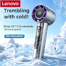 Lenovo Handheld Fan 100 Speeds Adjustable USB Rechargeable Mini Turbo High Speed Cooling Fan for Outdoor Travel Office Home New