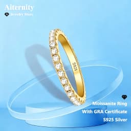 Moissanite S925 Ring With GRA Certificate Band Anniversary Wedding Gift For Man Or Women