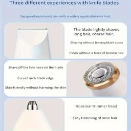 USB Charging Three in One Shaver, Women's Home Multifunctional Underarm Hair Removal Device, Eyebrow Trimmer, Nose Hair Remover