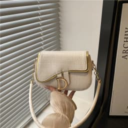 New Trendy Black Square Underarm Bag Fashion Women's Saddle Bag Casual Single Shoulder Soft PU Leather Crossbody Bag Female
