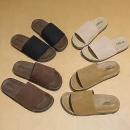 2026 Fashion Simple Suede Slip-On Anti-Slip Shoes for Women Summer Outing Flat Open-Toe Birken-Style Half Slippers