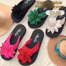 EVA Women's Floral Flip Flops Comfortable Breathable SlipOn Sandals Anti-Skid Sole Summer Home Slippers Summer Season