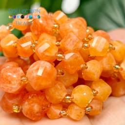 6 8 10mm Natural Stone Beads Orange Angel Jade Faceted Round Beads Loose Beads for Jewelry Making Diy Beading Accessory