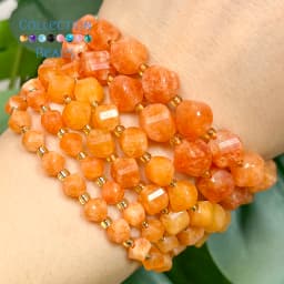 6 8 10mm Natural Stone Beads Orange Angel Jade Faceted Round Beads Loose Beads for Jewelry Making Diy Beading Accessory