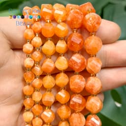 6 8 10mm Natural Stone Beads Orange Angel Jade Faceted Round Beads Loose Beads for Jewelry Making Diy Beading Accessory