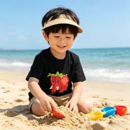 Strawberry Elephant Pixel Print Kids T-Shirt Loose Breathable Cotton Soft Machine Washable for School Casual Sport Daily Wear