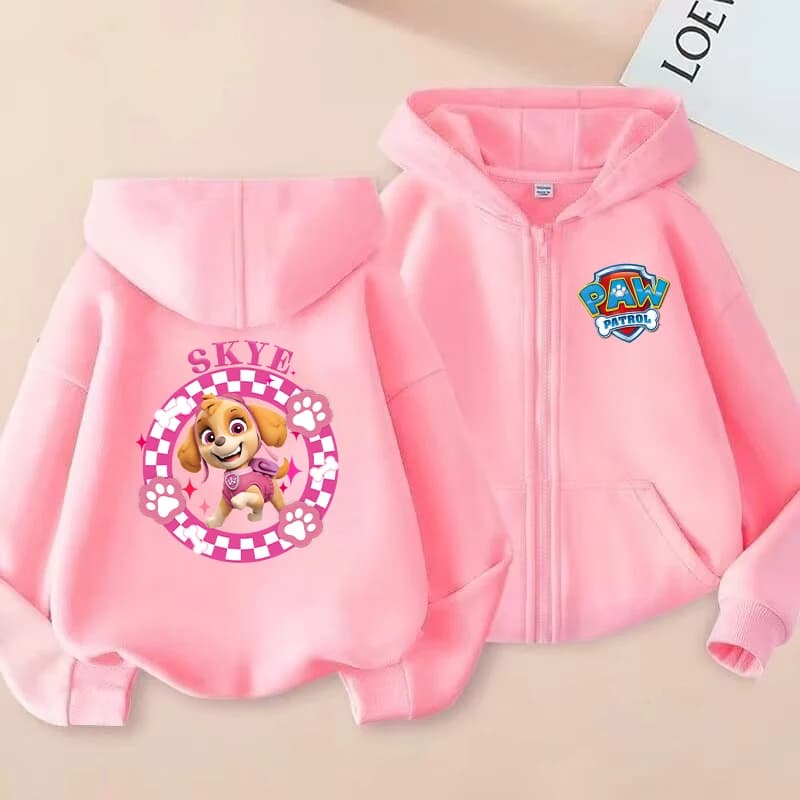 PAW Patrol Child Cardigan Hooded Jacket Cartoon Chase Skye Print Polyester Outerwear Boys Girls Autumn Casual Wear Kids Gifts