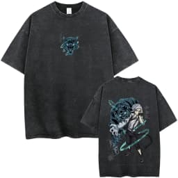 Washed Vintage Anime Bungo Stray Dogs Ryunosuke Akutagawa Merch T Shirts Men Casual Retro Cotton T-shirt Male Oversized T-shirts