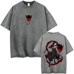 Washed Vintage Anime Bungo Stray Dogs Ryunosuke Akutagawa Merch T Shirts Men Casual Retro Cotton T-shirt Male Oversized T-shirts