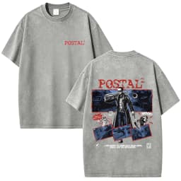 Postal Dude Vintage Acid Washed T Shirt Men Women Horror Gothic Rock T-shirt Male Fashion Oversized Short Sleeves T-shirts Tops