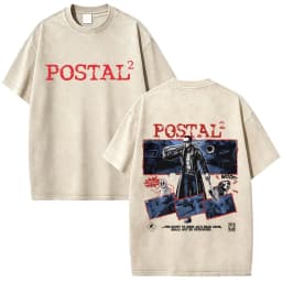 Postal Dude Vintage Acid Washed T Shirt Men Women Horror Gothic Rock T-shirt Male Fashion Oversized Short Sleeves T-shirts Tops