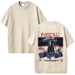 Postal Dude Vintage Acid Washed T Shirt Men Women Horror Gothic Rock T-shirt Male Fashion Oversized Short Sleeves T-shirts Tops