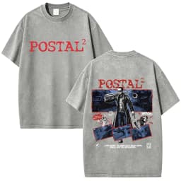 Postal Dude Vintage Acid Washed T Shirt Men Women Horror Gothic Rock T-shirt Male Fashion Oversized Short Sleeves T-shirts Tops