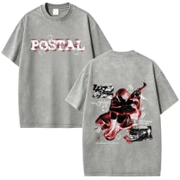 Postal Dude Vintage Acid Washed T Shirt Men Women Horror Gothic Rock T-shirt Male Fashion Oversized Short Sleeves T-shirts Tops