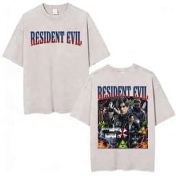 Resident Evil Requiem Washed T Shirt Leon Kennedy Grace Ashcroft Vintage 90s T-shirts Men Women Fashion Classic Harajuku T-shirt