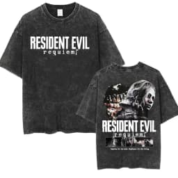 Resident Evil Requiem Washed T Shirt Leon Kennedy Grace Ashcroft Vintage 90s T-shirts Men Women Fashion Classic Harajuku T-shirt