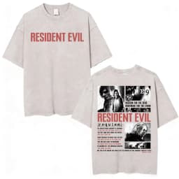 Resident Evil Requiem Washed T Shirt Leon Kennedy Grace Ashcroft Vintage 90s T-shirts Men Women Fashion Classic Harajuku T-shirt