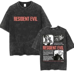 Resident Evil Requiem Washed T Shirt Leon Kennedy Grace Ashcroft Vintage 90s T-shirts Men Women Fashion Classic Harajuku T-shirt
