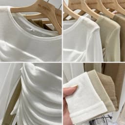 Zjaiss 2026 Spring Summer Mesh Thin Long Sleeve Women's T-Shirt Irregular Waist Cinched Inner Base Top Elegant Sexy Skinny Tee