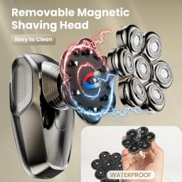 7D Head Shavers for Bald Men Detachable Head Shaver Dry Wet Bald Head Razor IPX7 Waterproof Shaving Machine with Type C Charge