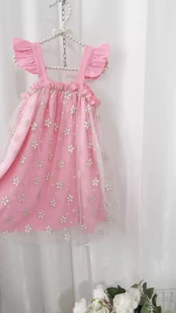 Girls Sweet Dresses Summer Daisy Mesh Suspender Strapless Flying Sleeve Dress Girl's Flowery Cute Kids Clothes