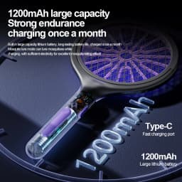 Lenovo 3-in-1 Foldable Retractable Electric Mosquito Swatter USB Rechargeable 90° Rotation Mosquito Repellent Killer 2026