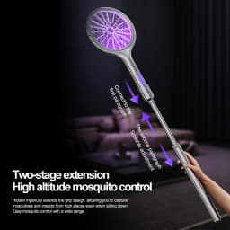 Lenovo 3-in-1 Foldable Retractable Electric Mosquito Swatter USB Rechargeable 90° Rotation Mosquito Repellent Killer 2026