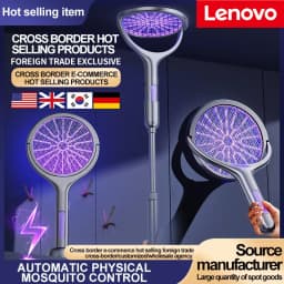 Lenovo 3-in-1 Foldable Retractable Electric Mosquito Swatter USB Rechargeable 90° Rotation Mosquito Repellent Killer 2026