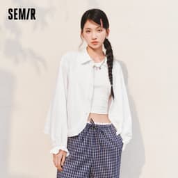 Semir Women Shirt UV Protection Cool Lantern Sleeve Drawstring Oversized Shirt 2026 Summer