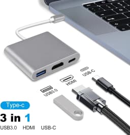 USB C to HDMI Adapter,Type C Digital AV Multiport Adapter,Hub Converter to HDMI 4K+USB 3.0,for iPhone 17 MacBook Pro